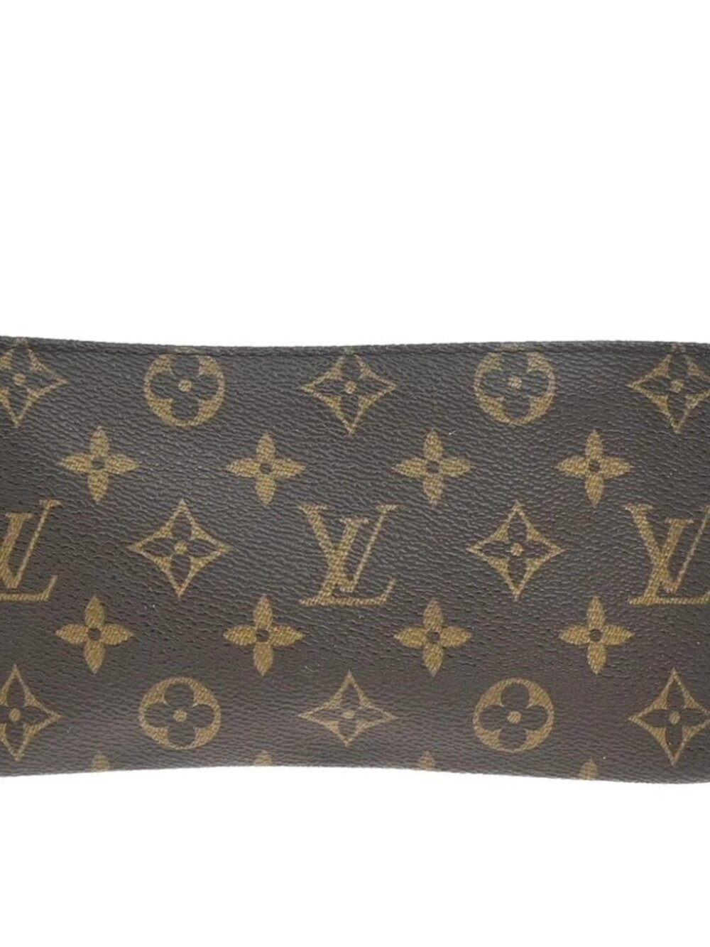 LOUIS VUITTON LV Logo Bucket GM Pouch Bag Monogram Leather Brown Gold 04KP602 - Picture 3 of 13